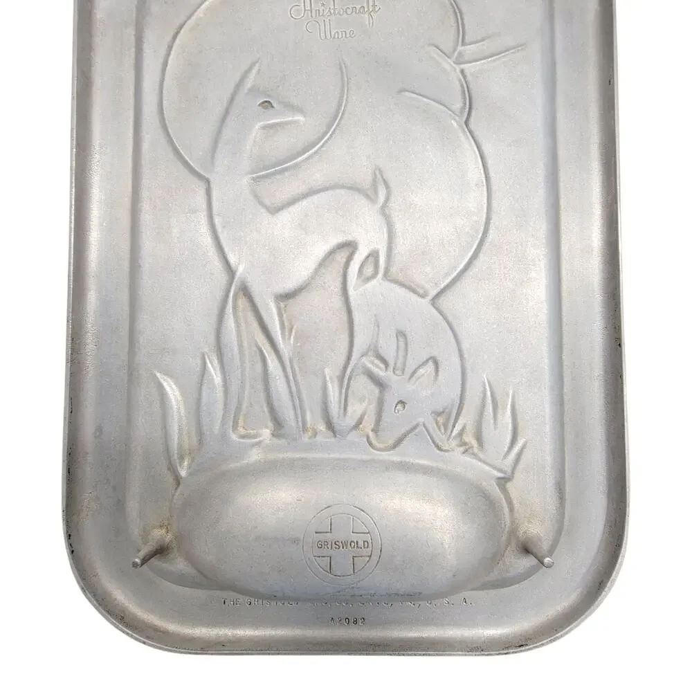 Vintage Griswold Aristocraft Cast Aluminum Deer Meat Carving Serving Platter